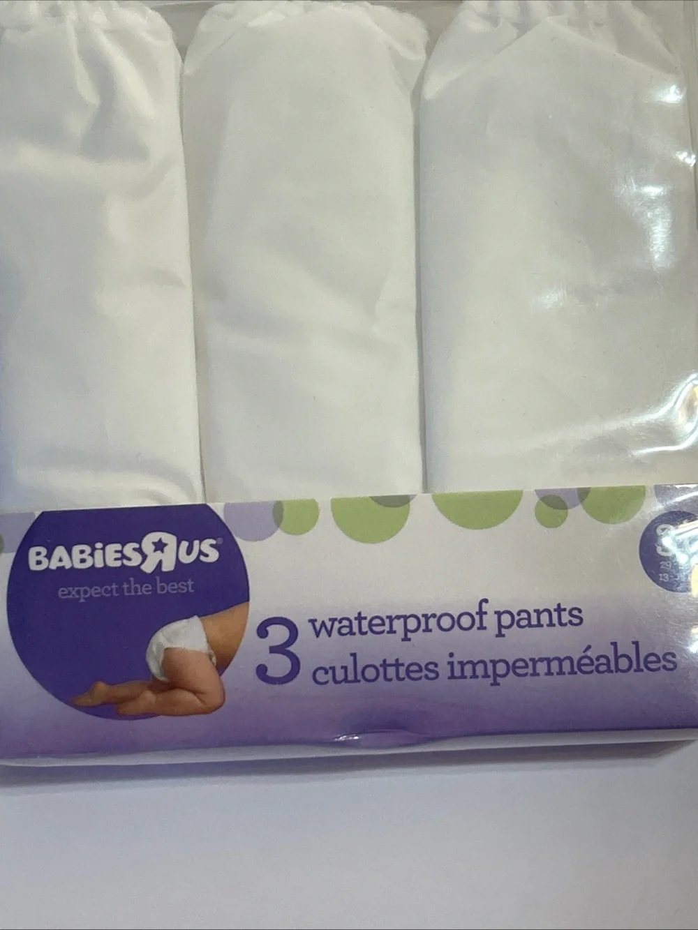 Babies R Us 3  Pack Waterproof Baby Pants  3T. Lot Of 2